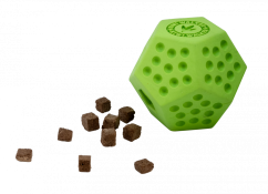 Gumová hračka DODECABALL s dírou na pamlsky - MINI- modrá