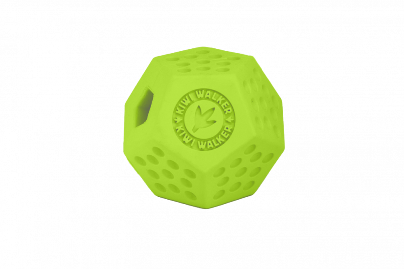 Gumová hračka DODECABALL s dírou na pamlsky - MAXI - zelená