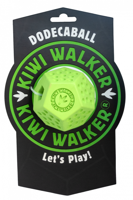 Gumová hračka DODECABALL s dírou na pamlsky - MAXI - zelená