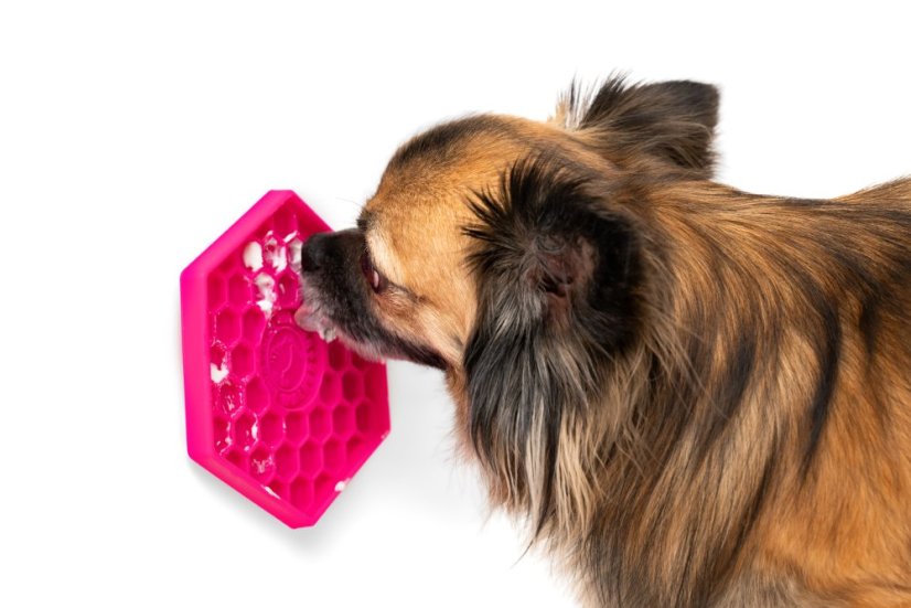 Lízací podložka – HEXA MINI – Růžová